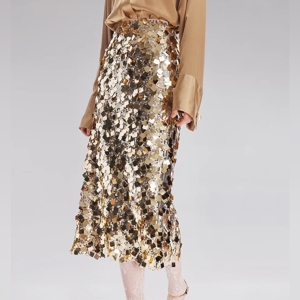 Gold Sequin Rock Skirt